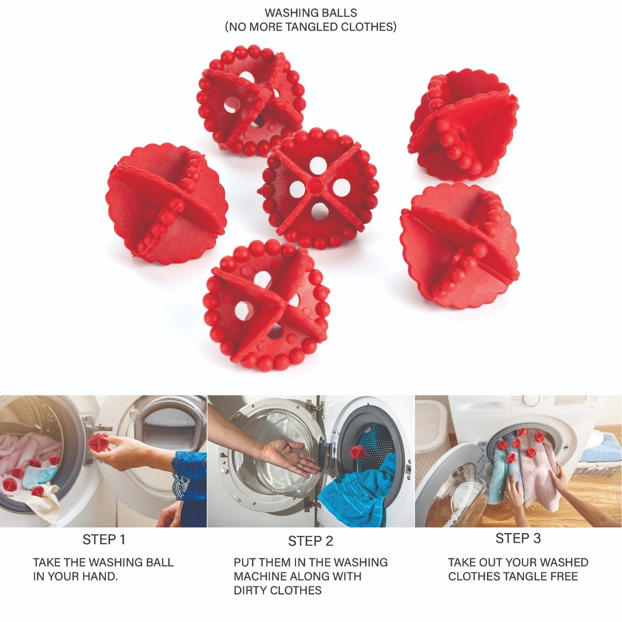 0207 Laundry Washing Ball, Wash Without Detergent (6pcs) - DeoDap