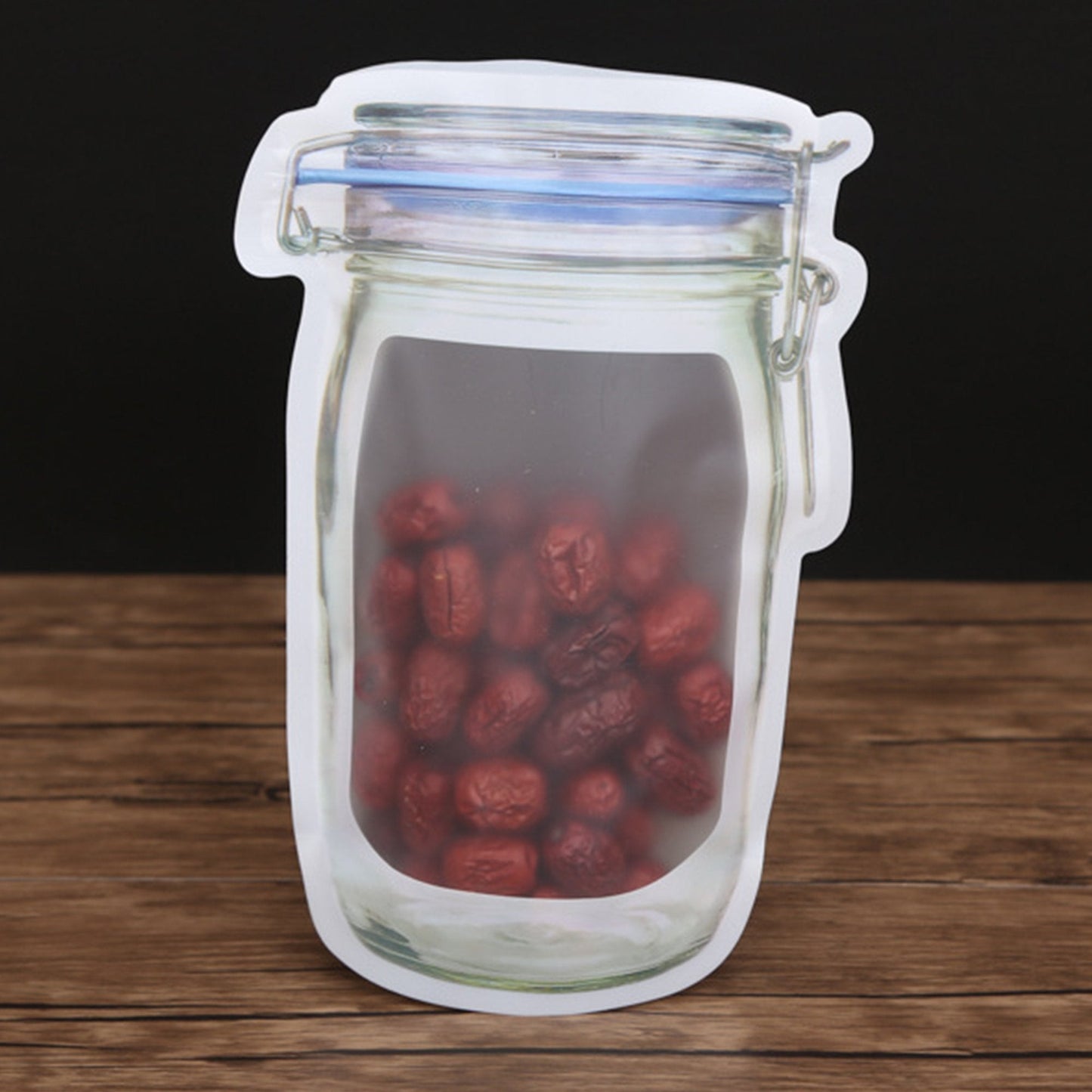 1075 Reusable Airtight Seal Plastic Food Storage Mason Jar Zipper (1000ml) - DeoDap