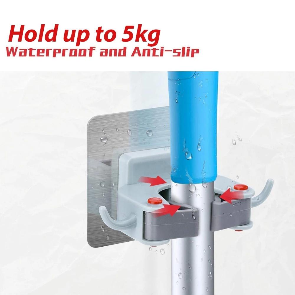 0198 Wall Mounted Mop & Broom Hanger Holder (1-Layer) - DeoDap