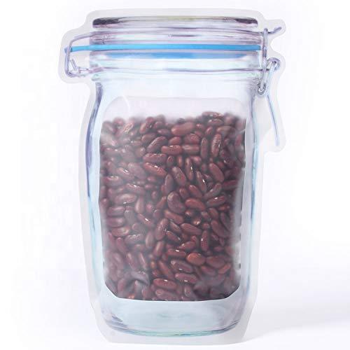 1075 Reusable Airtight Seal Plastic Food Storage Mason Jar Zipper (1000ml) - DeoDap