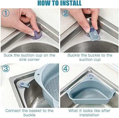 Kitchen Sink- Triangular Multifunctional Drain Shelf Sink Corner Tray