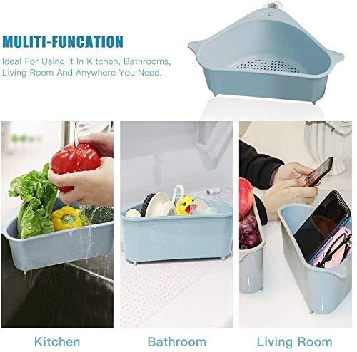 Kitchen Sink- Triangular Multifunctional Drain Shelf Sink Corner Tray