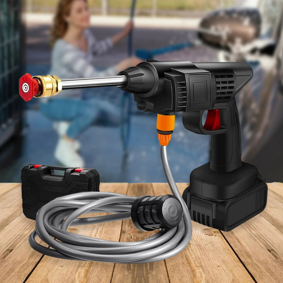 Cordless Car Pressure Washer – 48V Portable Cleaning Kit