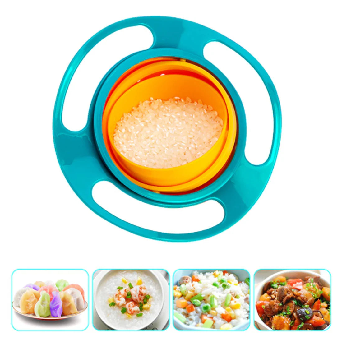 Spill-Proof Gyro Bowl – 360° Rotating Toddler Feeding Dish