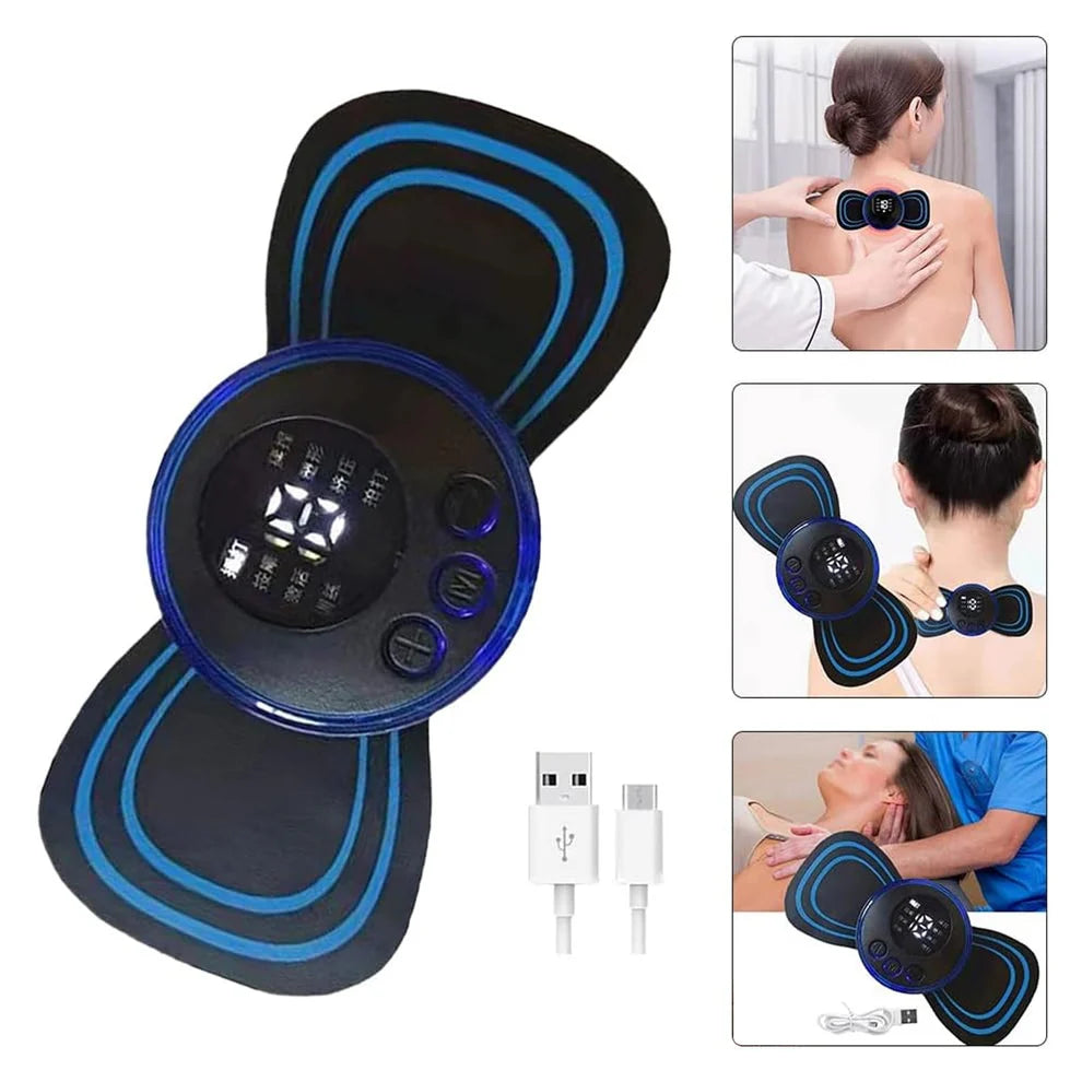 Portable Neck & Back Massager – USB Rechargeable EMS