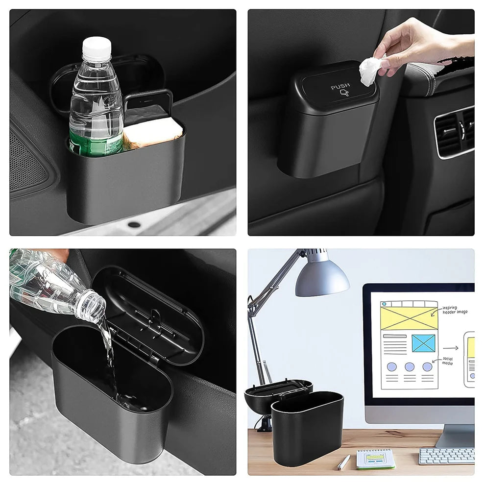 Mini Car Trash Can with Lid – Waterproof & Leak-Proof