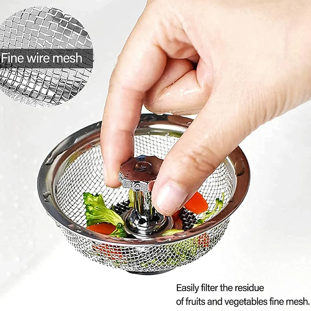 Stainless Steel Sink Strainer – Adjustable Stopper