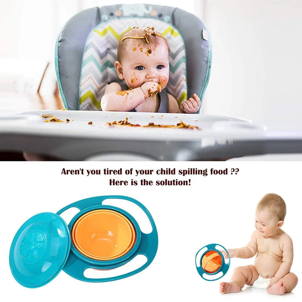 Spill-Proof Gyro Bowl – 360° Rotating Toddler Feeding Dish