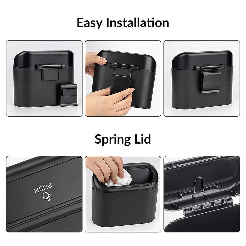 Mini Car Trash Can with Lid – Waterproof & Leak-Proof