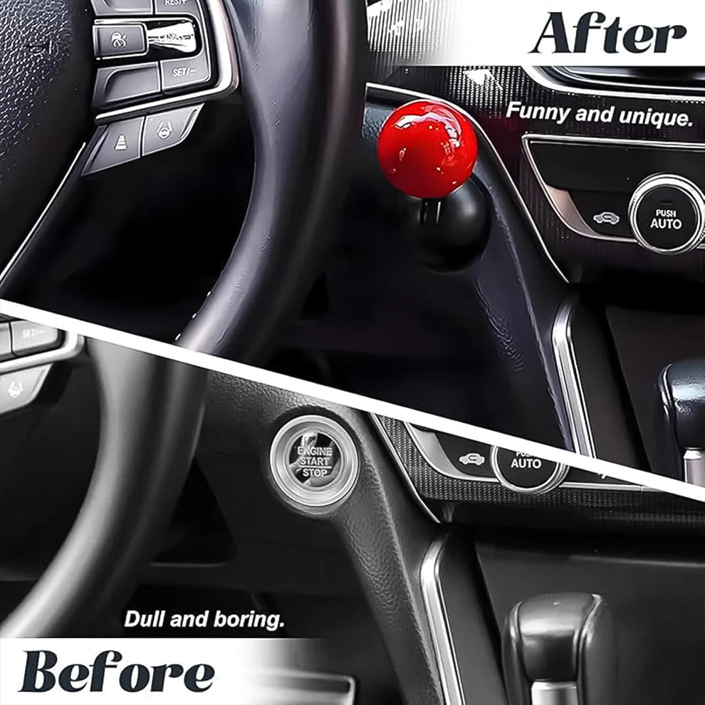 Ball Design Car Push Start Button Cover – Durable Metal Alloy
