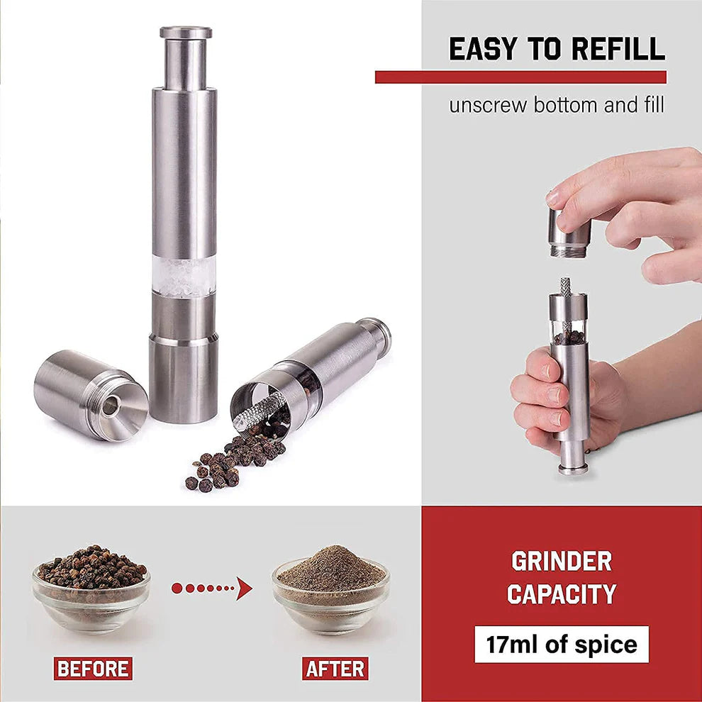 Thumb Press Stainless Steel Grinder