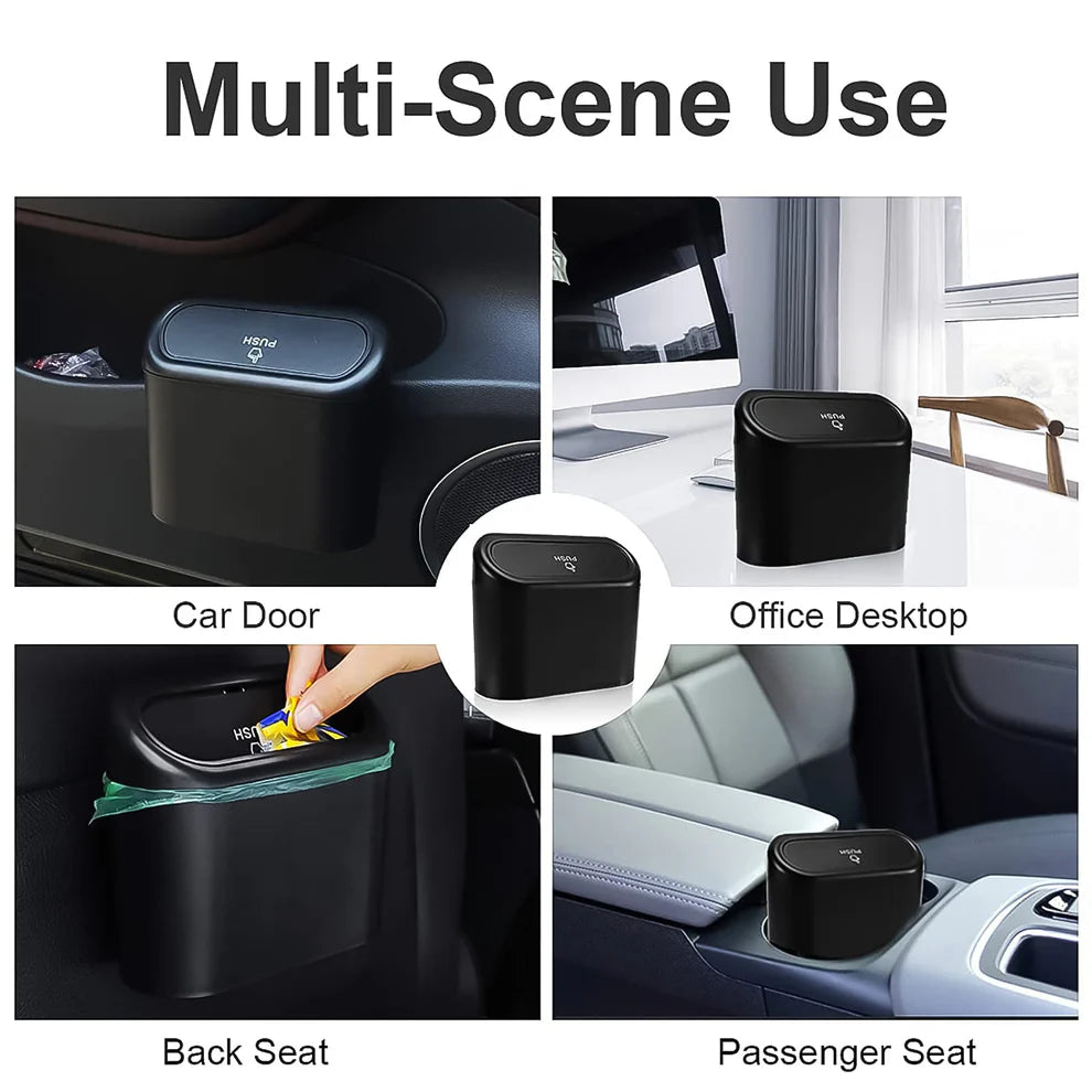 Mini Car Trash Can with Lid – Waterproof & Leak-Proof