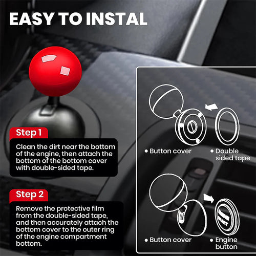 Ball Design Car Push Start Button Cover – Durable Metal Alloy