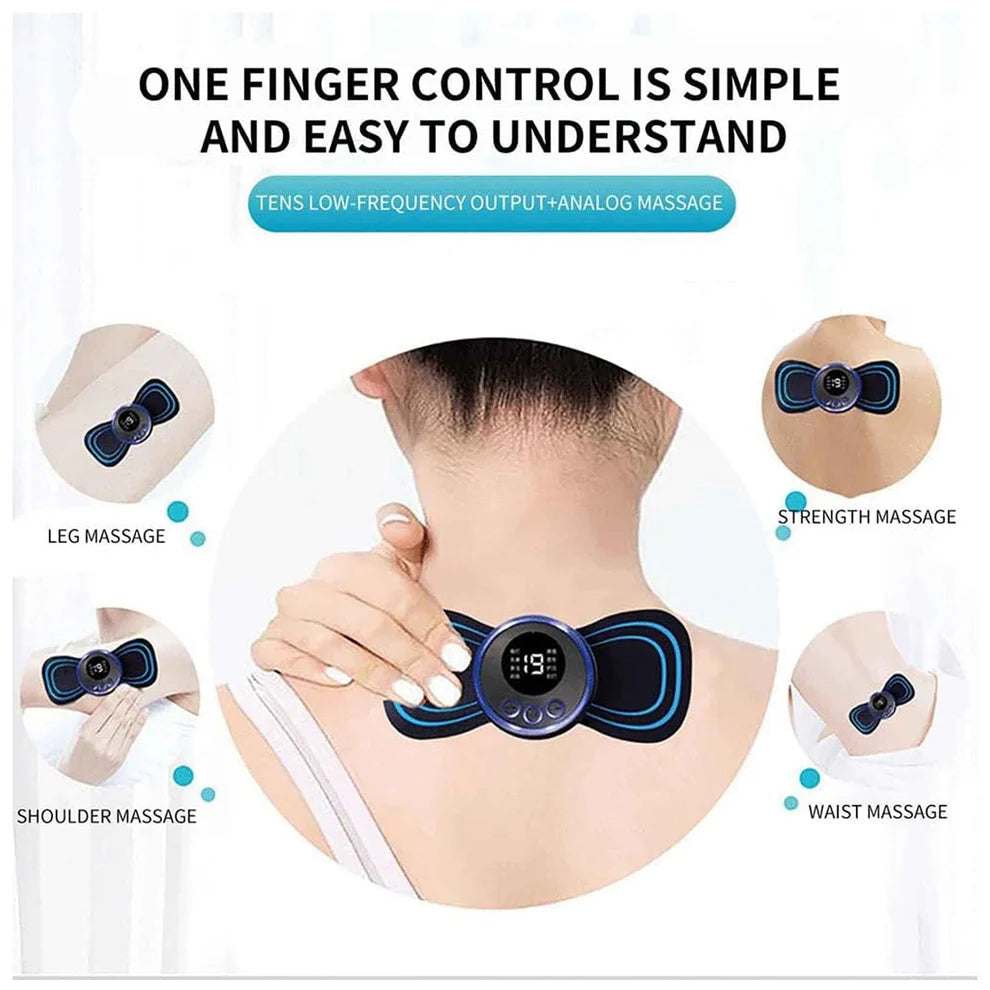 Portable Neck & Back Massager – USB Rechargeable EMS
