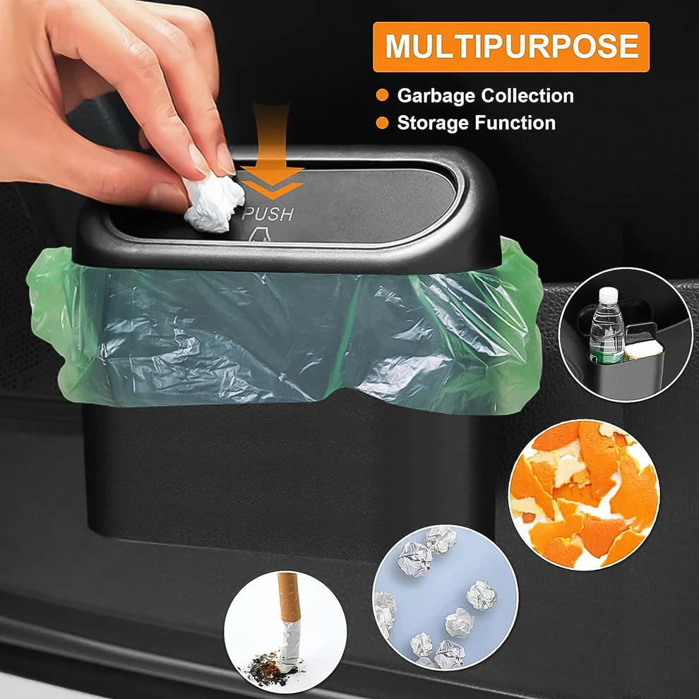 Mini Car Trash Can with Lid – Waterproof & Leak-Proof