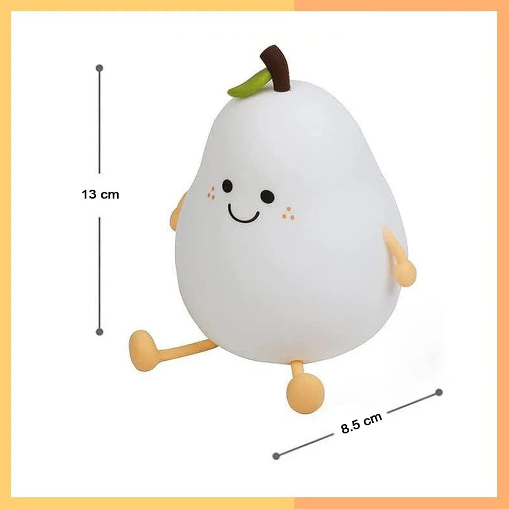 Pear Silicone Night Lamp – Multi-Color LED & Touch Control