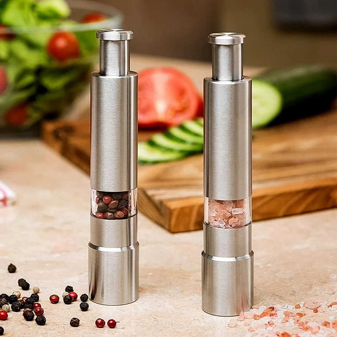 Thumb Press Stainless Steel Grinder