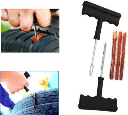Tubeless Tyre Puncture Repair Kit – Complete Set for Cars & Bikes