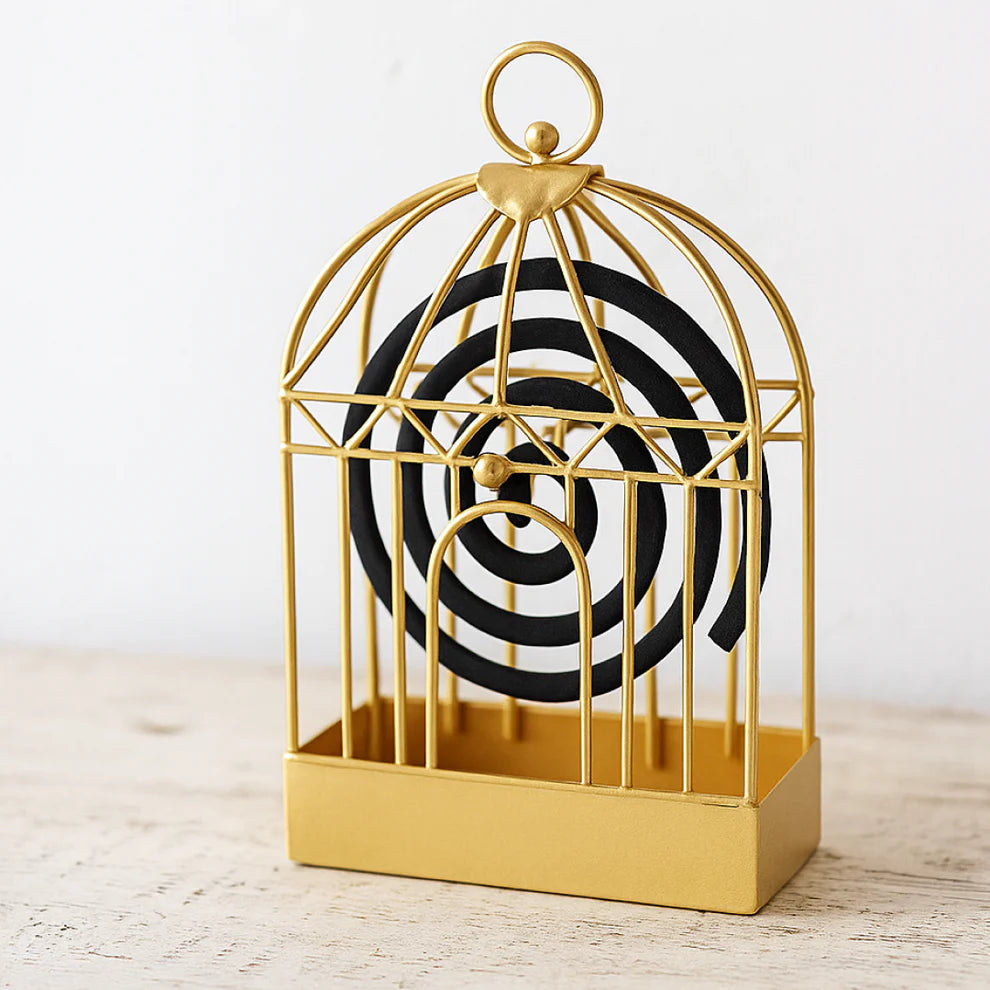 FlyTamer Mosquito Coil Holder – Decorative Vintage Iron Birdcage