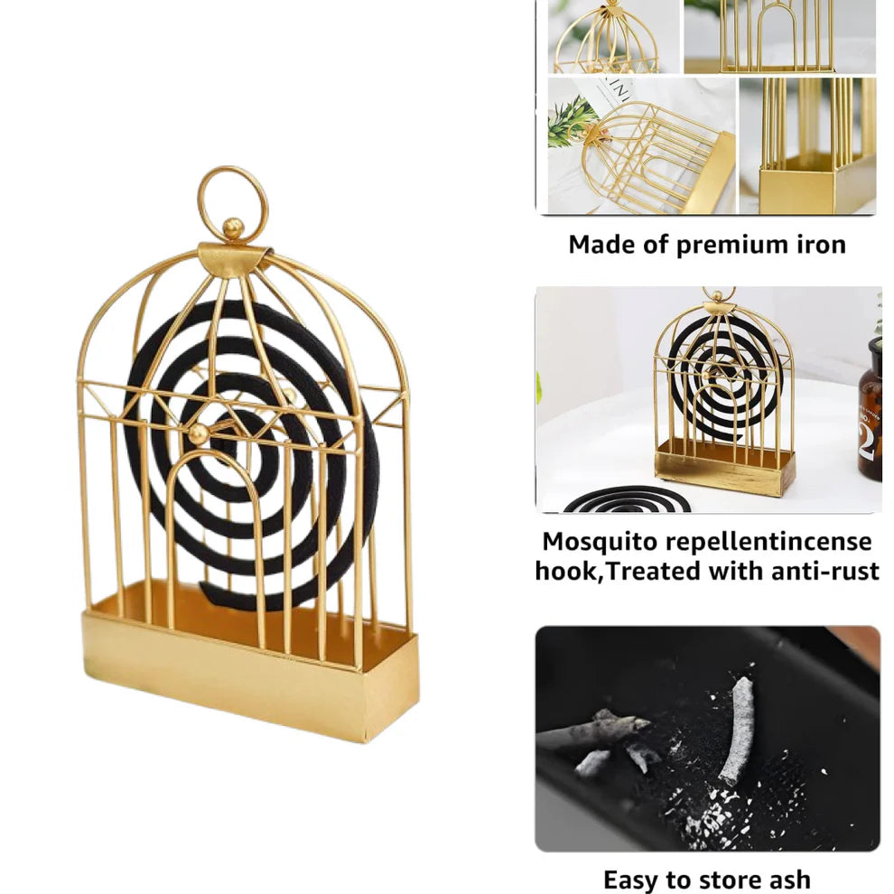 FlyTamer Mosquito Coil Holder – Decorative Vintage Iron Birdcage
