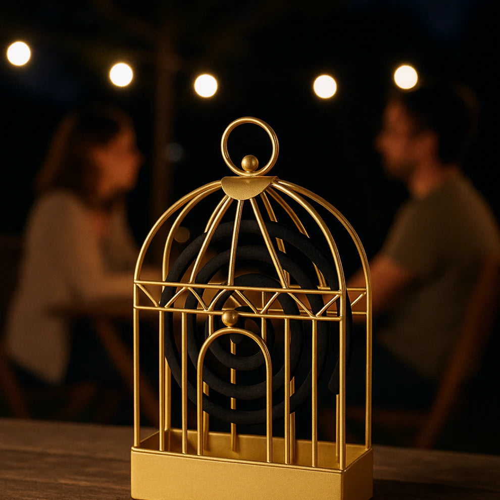 FlyTamer Mosquito Coil Holder – Decorative Vintage Iron Birdcage