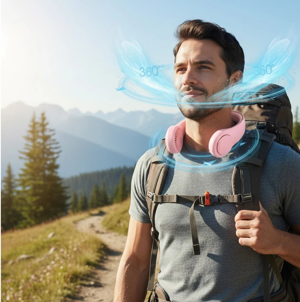 Bladeless Neck Fan – USB Rechargeable & Hands-Free