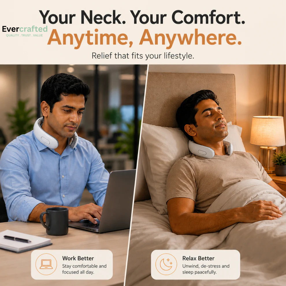 Wireless Electric Neck Massager Cordless Cervical Pulse Massage Device