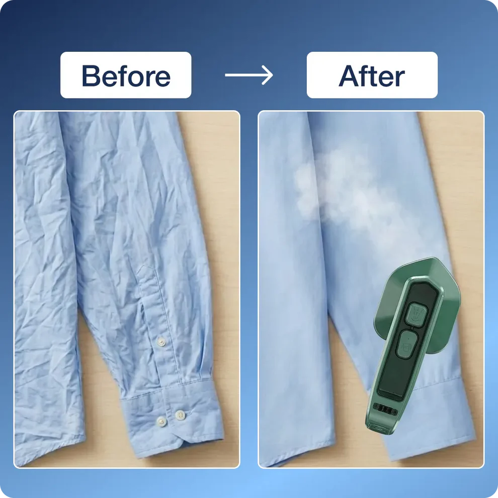 Portable Steam Iron – 2-in-1 Travel Garment Steamer