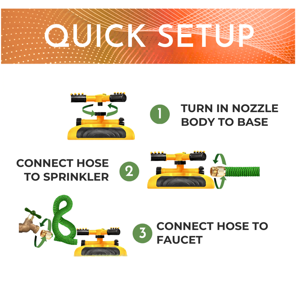 SprayMate Pro Lawn Sprinkler - 1 Year Warranty