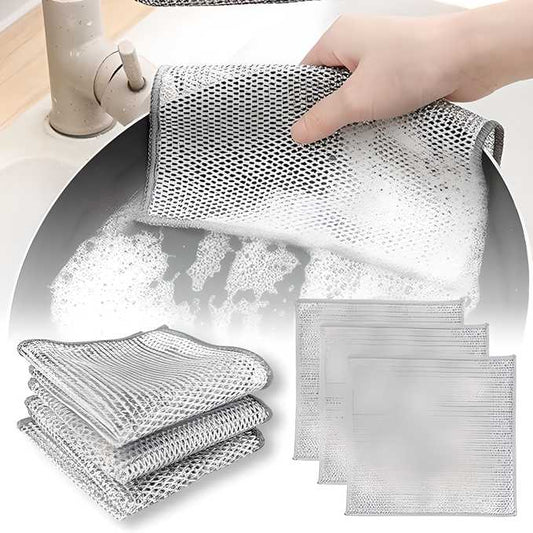 Multipurpose Wire Dishwashing Rags for Wet and Dry (Pack of 10)