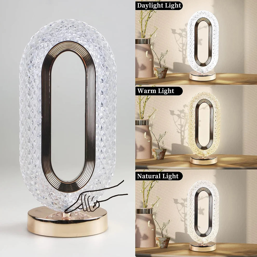 Styleva Crystal Table Lamp – 3-Way Dimmable Touch Control