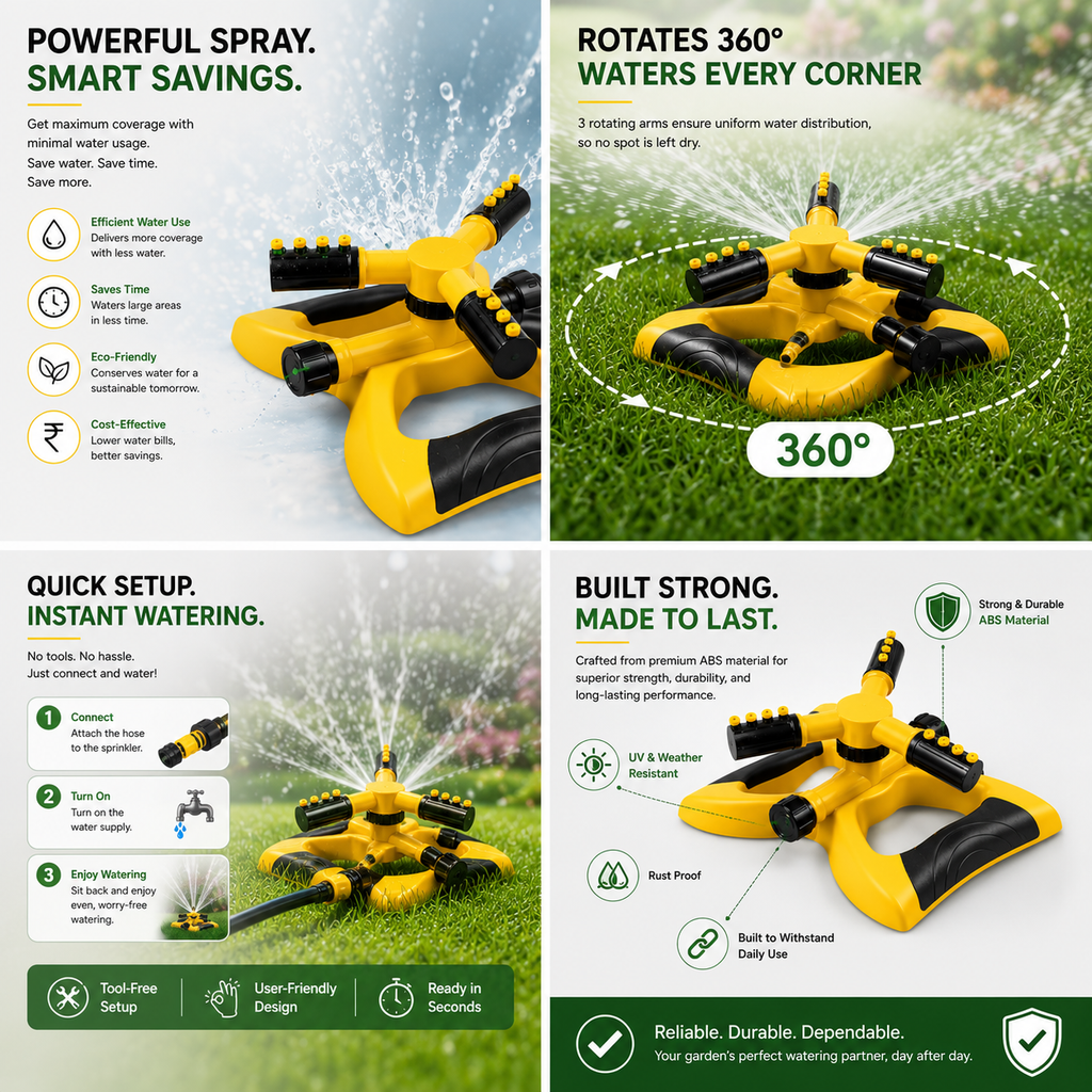 SprayMate Pro Lawn Sprinkler - 1 Year Warranty