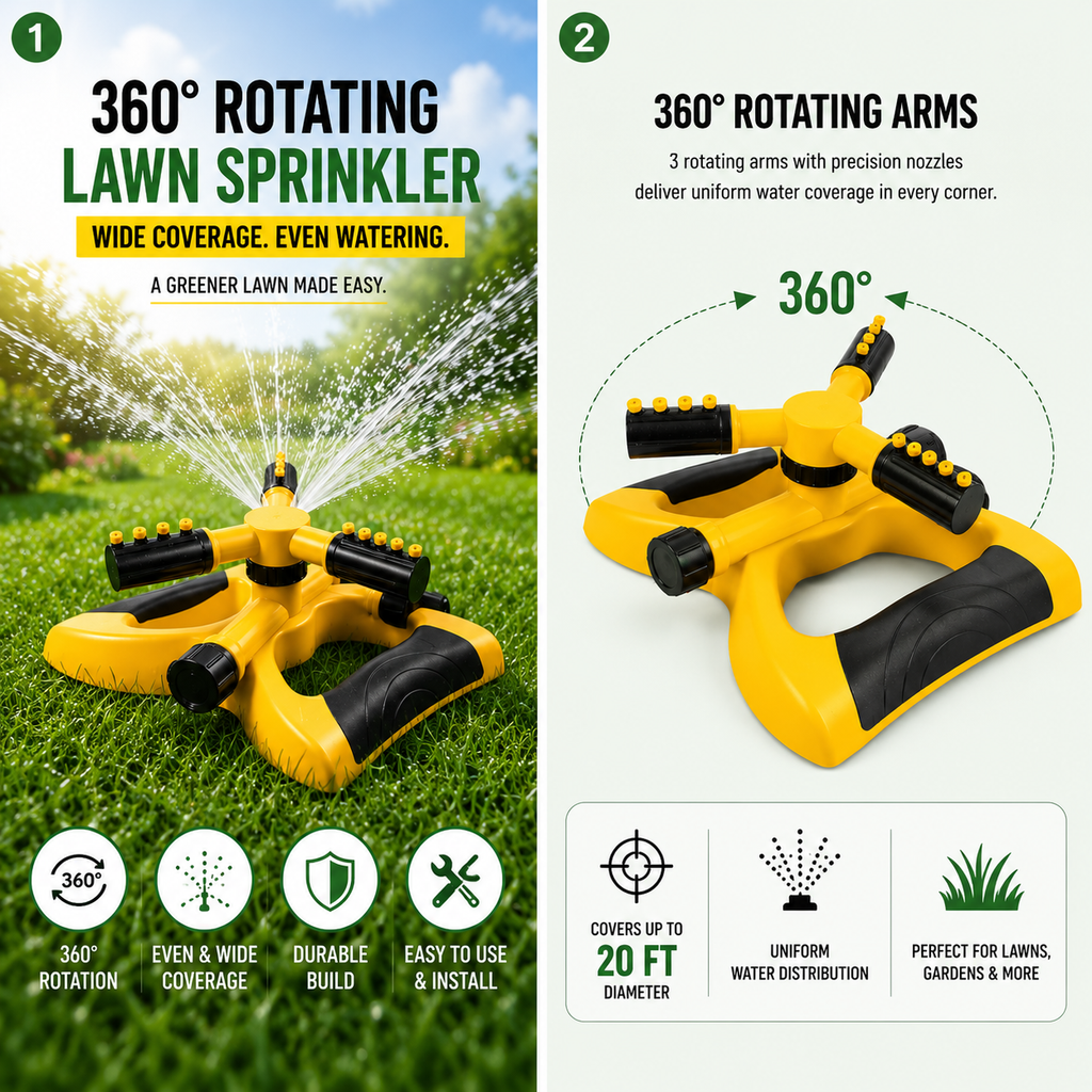 SprayMate Pro Lawn Sprinkler - 1 Year Warranty