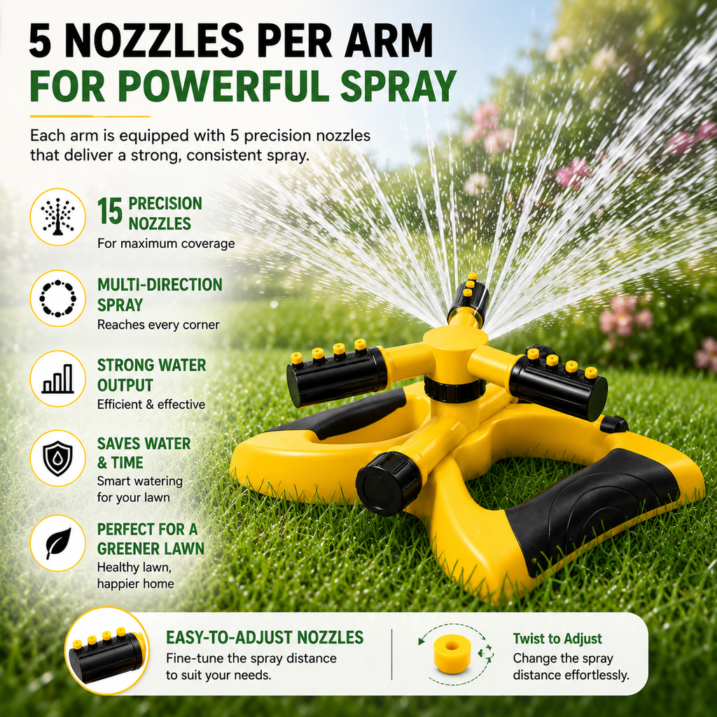 SprayMate Pro Lawn Sprinkler - 1 Year Warranty