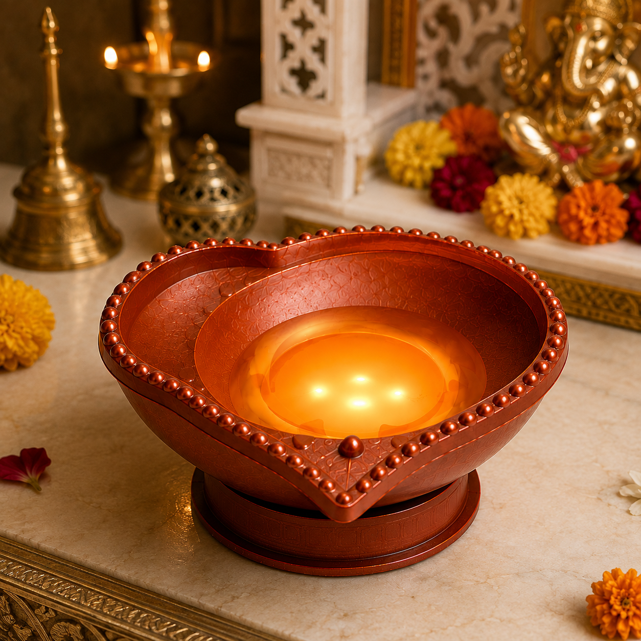 “LED Water Sensor Diya  | Flameless Decorative Lights for Pooja & Festivals”