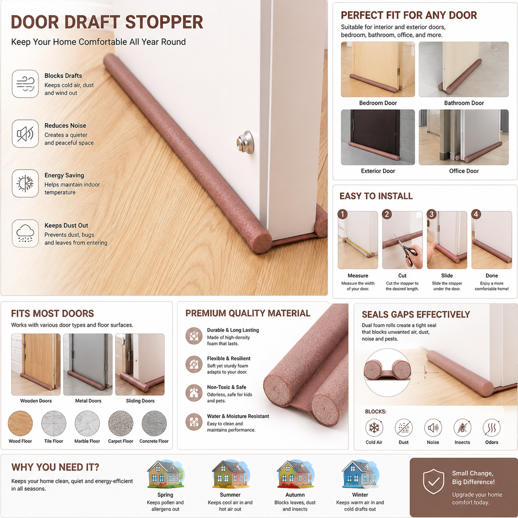 DraftNova Elite™ Under-Door Bottom Seal Strip