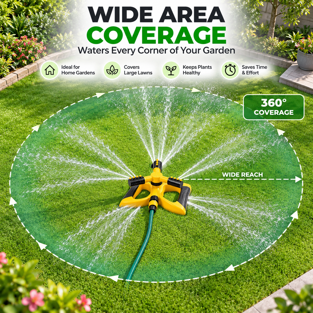 SprayMate Pro Lawn Sprinkler - 1 Year Warranty
