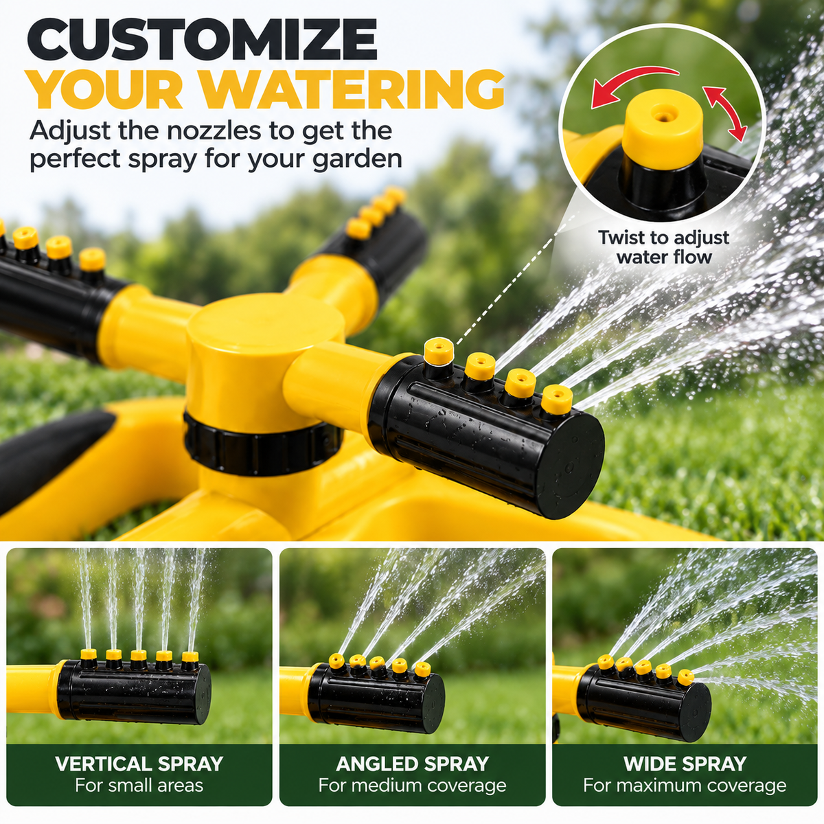 SprayMate Pro Lawn Sprinkler - 1 Year Warranty