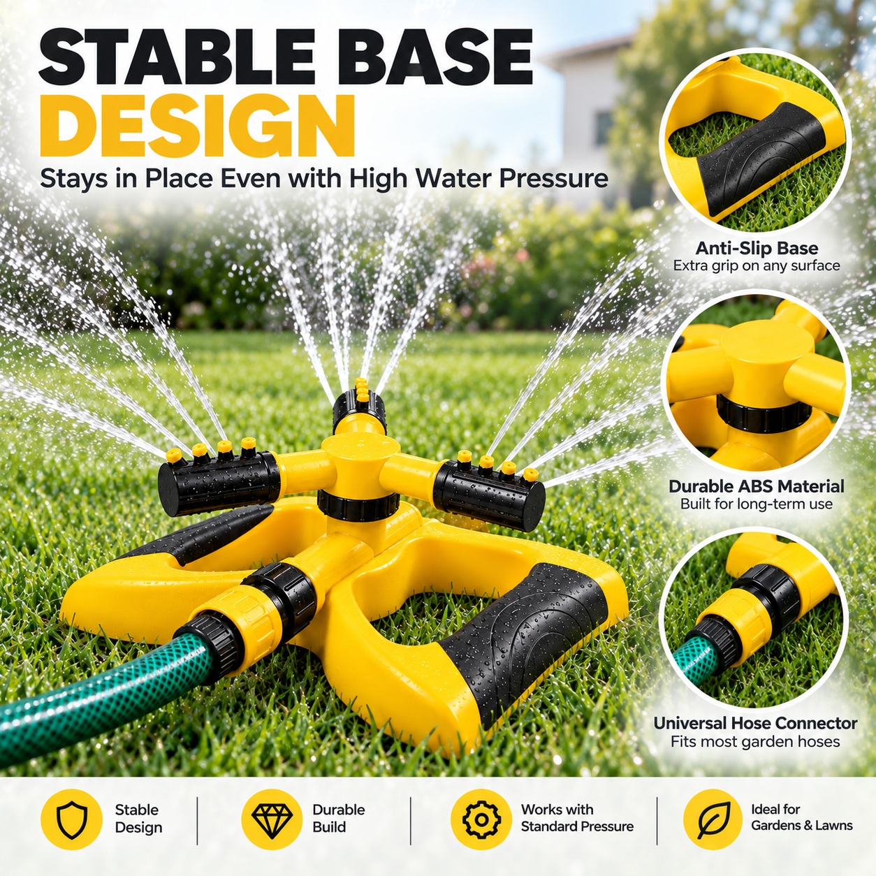SprayMate Pro Lawn Sprinkler - 1 Year Warranty