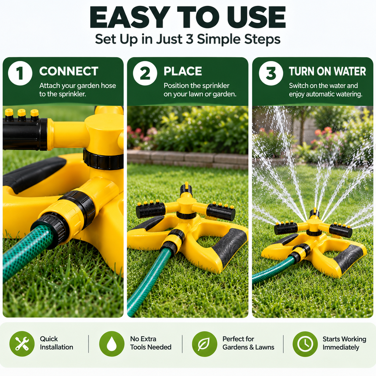 SprayMate Pro Lawn Sprinkler - 1 Year Warranty