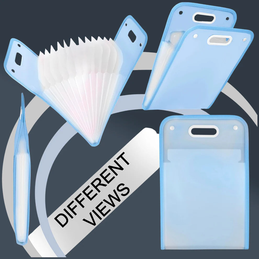 13 Pocket Document File Folder – Expanding Plastic with Handle