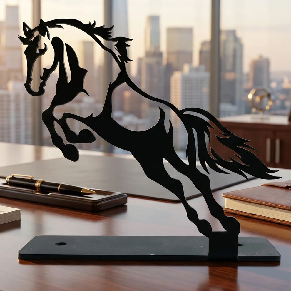 Metal Horse Sculpture – Modern Desk Decor for Sophistication