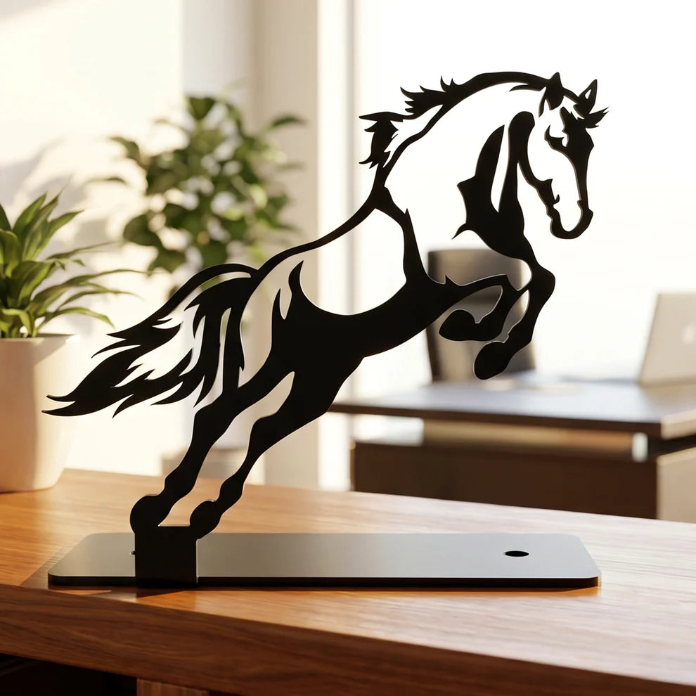 Metal Horse Sculpture – Modern Desk Decor for Sophistication