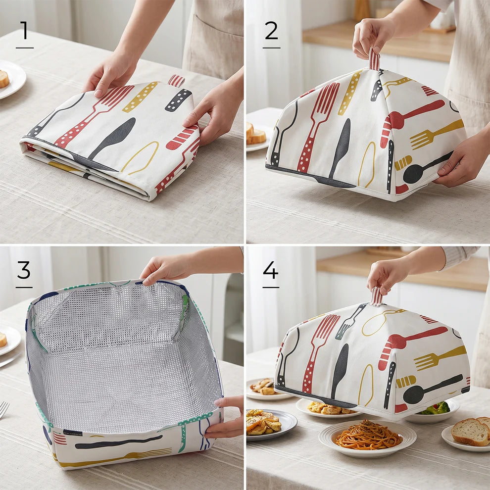 Reusable Food Cover – Small Size Foldable Dish Lid