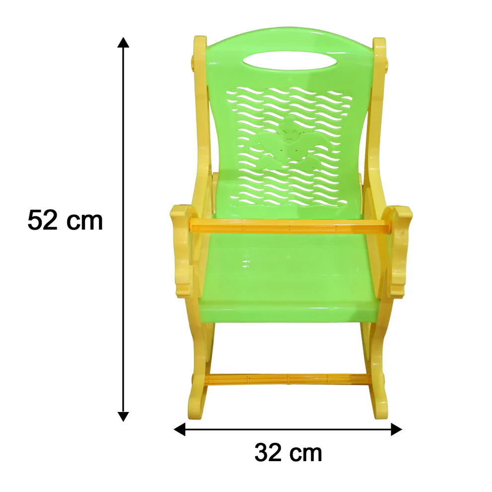 Kids Plastic Horse Rocking Chair, Baby Rocker Seat with Backrest (1 Pc)
