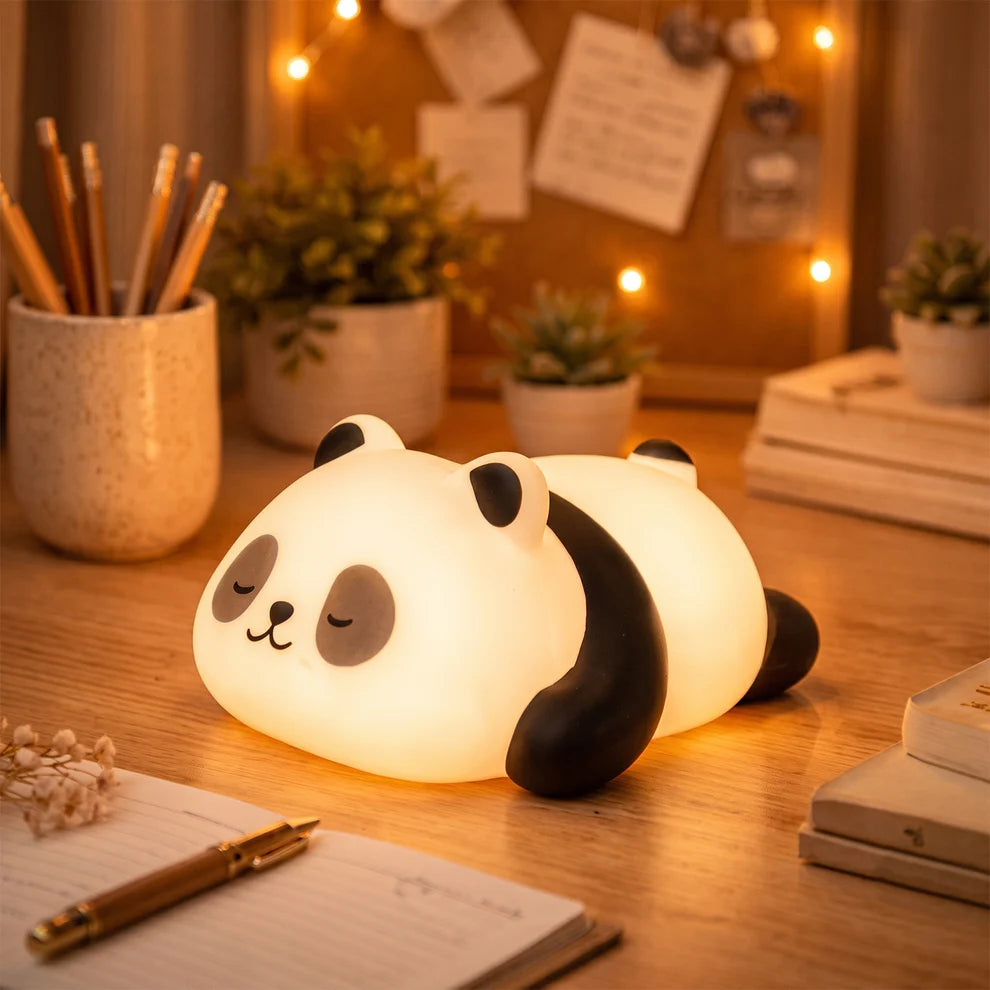 Sleeping Panda LED Night Light, Cute Silicone Bedside Lamp