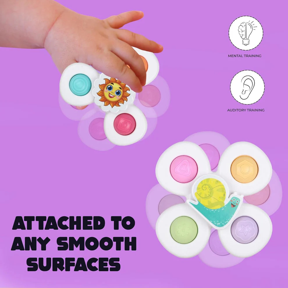 Baby Spinner Toy Set – Sensory Suction Toys for Motor Skills