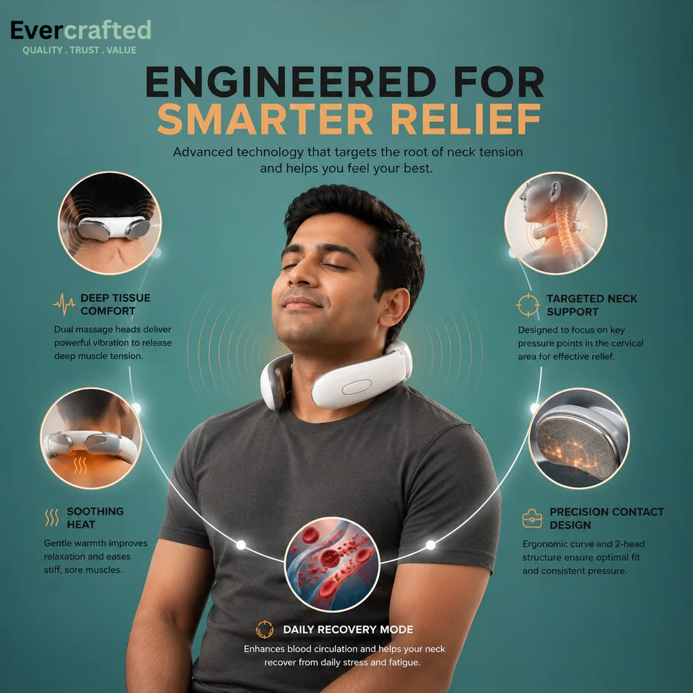Wireless Electric Neck Massager Cordless Cervical Pulse Massage Device