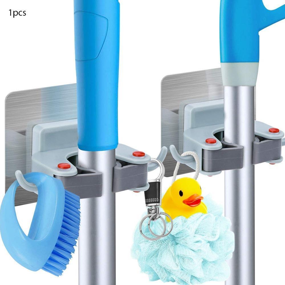 0198 Wall Mounted Mop & Broom Hanger Holder (1-Layer) - DeoDap