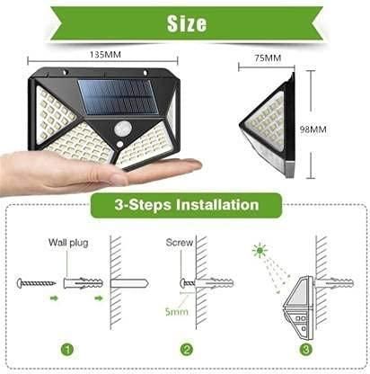 100 LED Solar Motion Sensor Light (1 Year Warranty Card Included Inside)